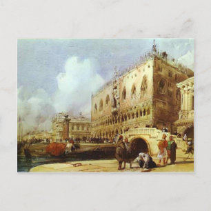 Postal Richard Parkes Bonington-The Doge's Palace, Veneci