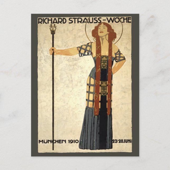 Postal Richard Strauss-Woche, de estilo Art Nouveau vinta (Anverso)