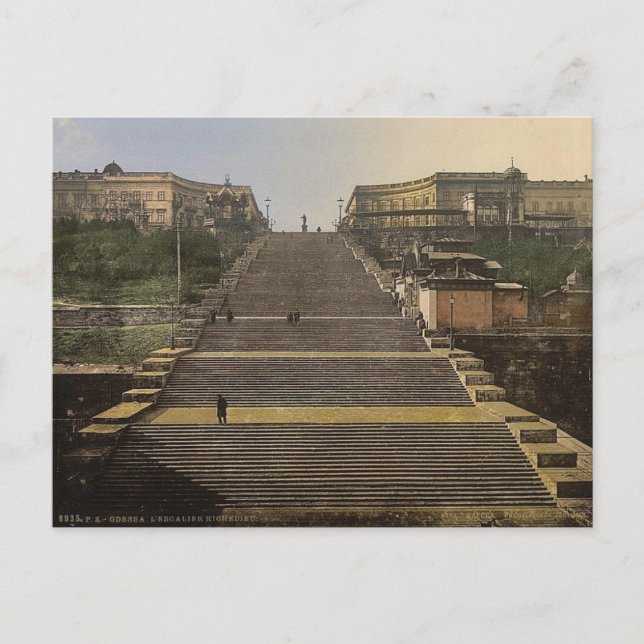 Postal Richelieu Stair, Odessa, Rusia (es decir, Ucrania) (Anverso)