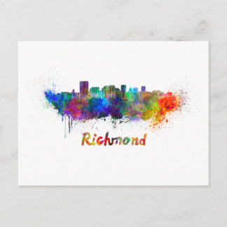 Postal Richmond skyline in watercolor
