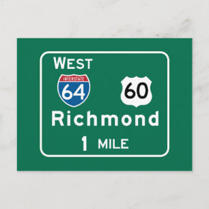 Postal Richmond, VA Road Rótulo