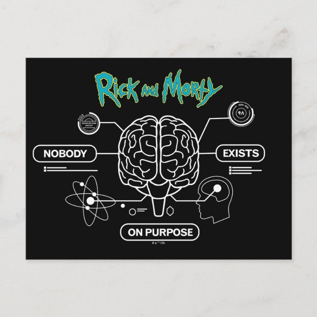 Postal RICK AND MORTY™ | Descargar el cerebro de copia de (Anverso)