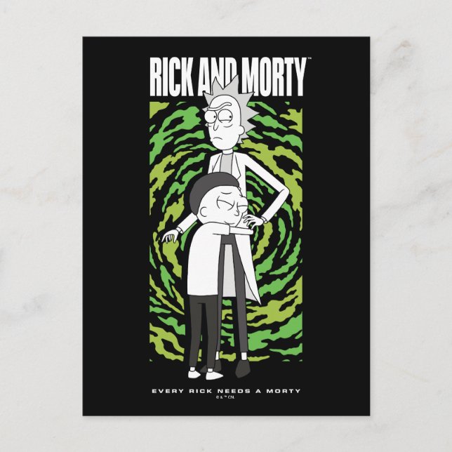 Postal RICK AND MORTY™ | Morty Hugging Rick (Anverso)