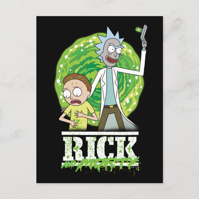 Postal RICK AND MORTY™ | Splash verde (Anverso)