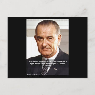 Postal Rick London diseña LBJ "Know What Is Right"
