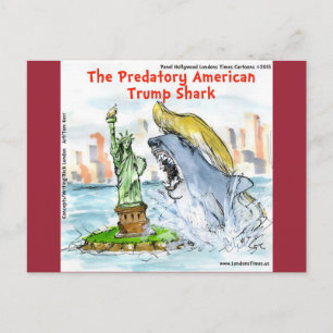 Postal Rick London Divertido Trump Tiburón