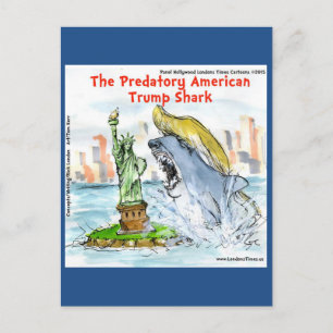 Postal Rick London Divertido Trump Tiburón