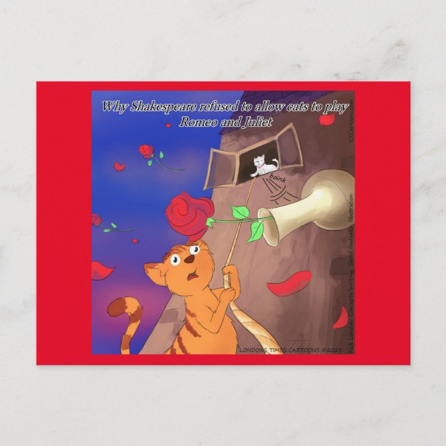 Postal Rick London Gato Divertido Romeow & Julieta  (Anverso)