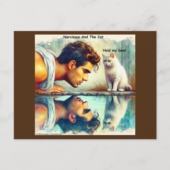 Postal Rick London Narciso & El Gato Divertido (Anverso)