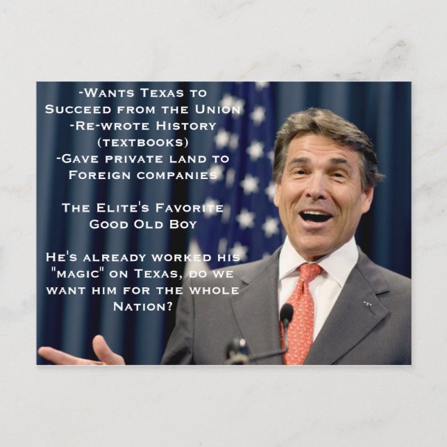 Postal Rick Perry por el presidente?!?!?! (Anverso)