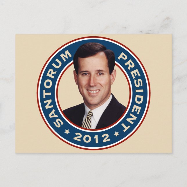 Postal Rick Santorum por el presidente 2012 (Anverso)