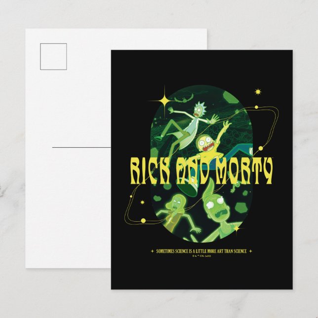 Postal Rick y Morty Falling Citation Badge (Anverso / Reverso)