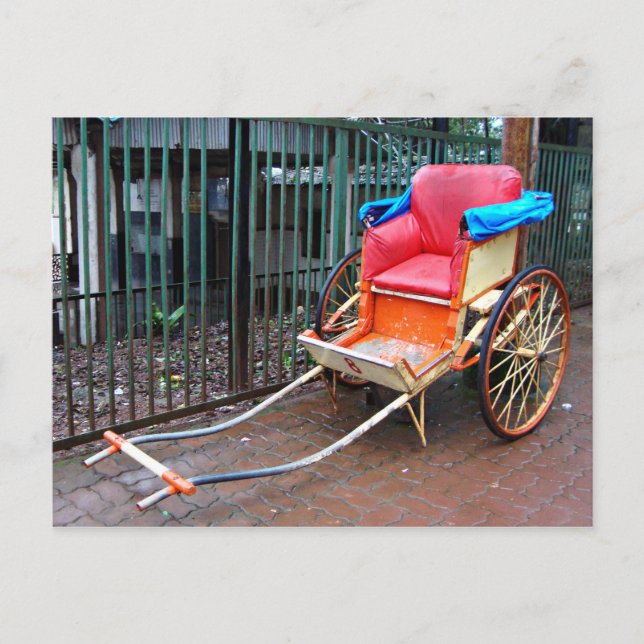 Postal Rickshaw de tracción humana en Kolkata (Calcuta),  (Anverso)