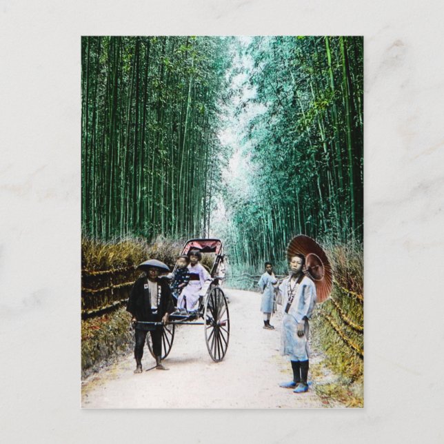 Postal Rickshaw en el camino a la cosecha japonesa de Kio (Anverso)