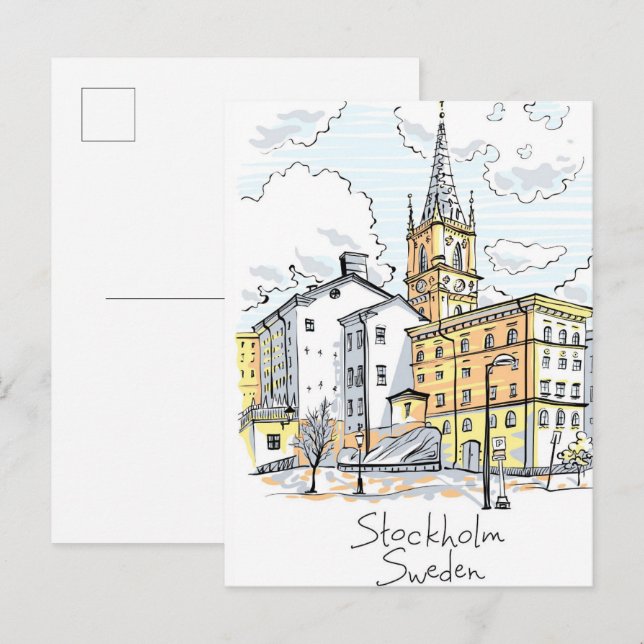 Postal Riddarholmen en Estocolmo, Suecia Viajes (Anverso / Reverso)