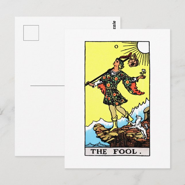 Postal Rider Waite Tarot Mayor Arcana El Tonto (Anverso / Reverso)