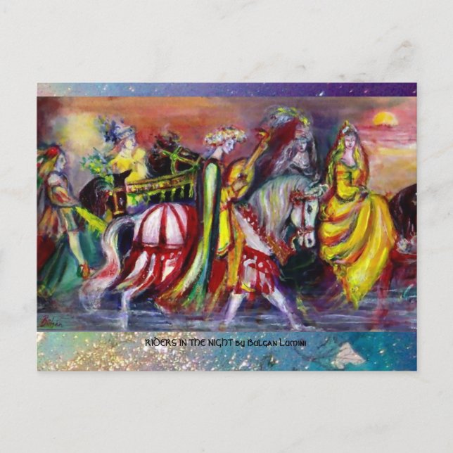 POSTAL RIDERS EN LA NOCHE (Anverso)