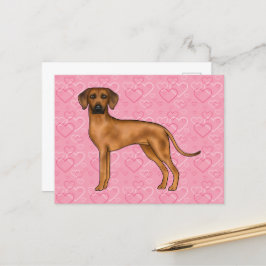 Postal Ridgeback Rhodesia Perro Amor Patrón Corazón Rosa