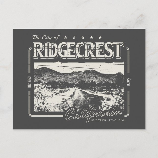 POSTAL RIDGECREST KERN CALIFORNIA VINTAGE (Anverso)