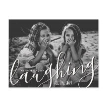 Riendo todo el camino Feliz Navidad Foto Roja