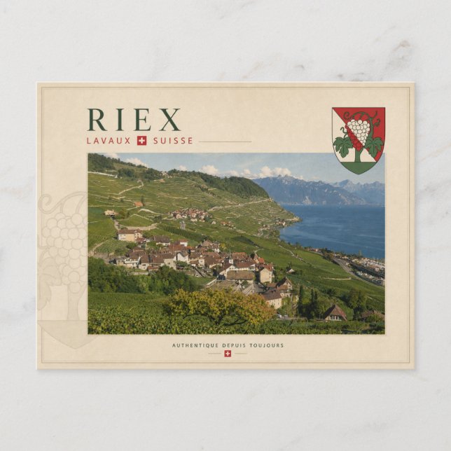 Postal Riex, Lavaux - Suiza (Anverso)