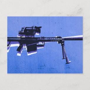 Postal Rifle de francotirador M82 sobre azul