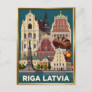 Postal Riga Art Nouveau Báltico Viajes