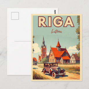 Postal Riga Ciudad, Letonia cultura báltica regalos vinta