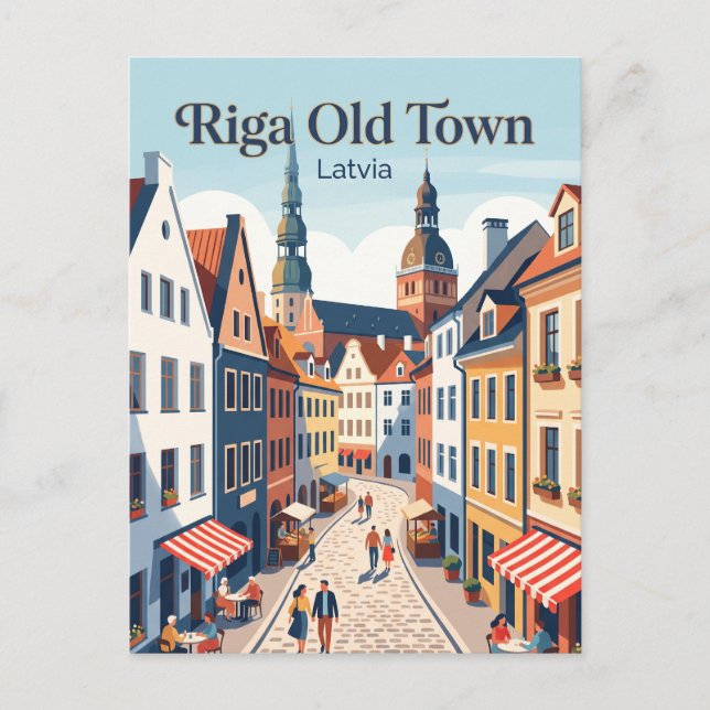 Postal Riga Ciudad Vieja Letonia (Anverso)