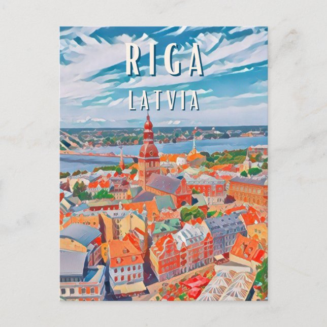 Postal Riga, joyau de la Baltique (Anverso)