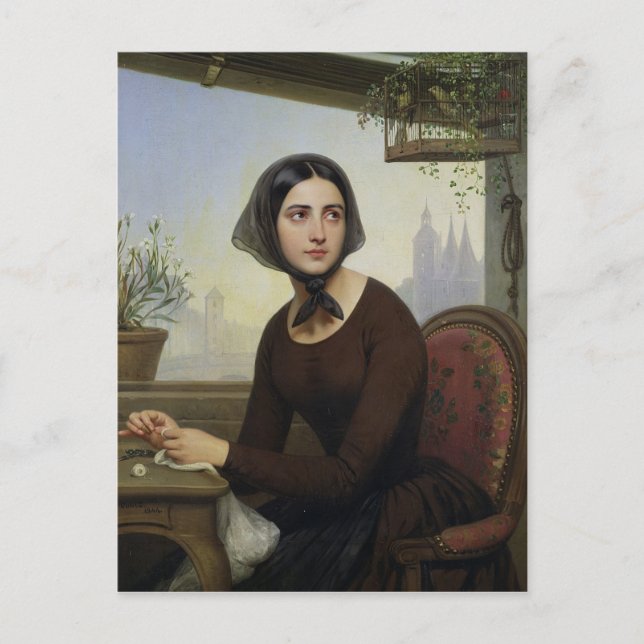 Postal Rigolette tratando de distraerse (Anverso)