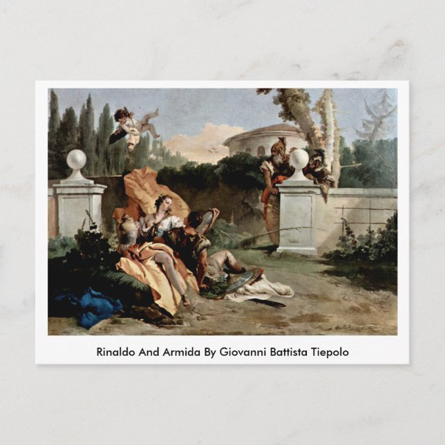 Postal Rinaldo Y Armida Por Giovanni Battista Tiepolo (Anverso)