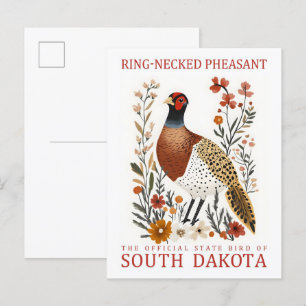 Postal Ring Necked Pheasant of North Dakota Travel