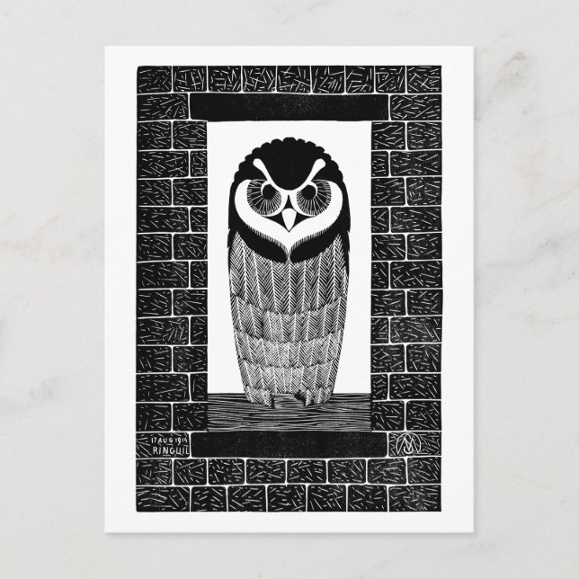 Postal Ringuil (búho) (1914) - Samuel Jessurun de Mesquit (Anverso)