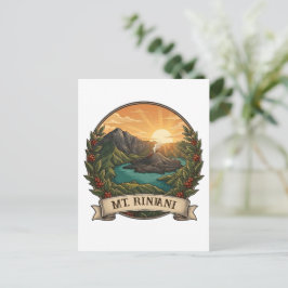 Postal Rinjani vintage Indonesia volcán retro monte