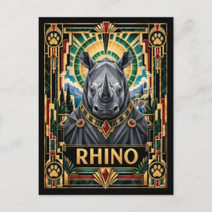 Postal Rinoceronte, Fauna Art Déco
