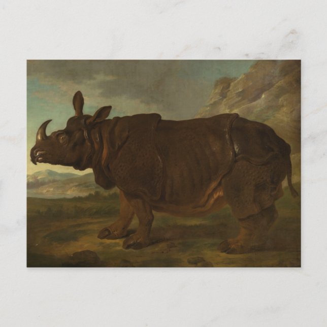 Postal Rinoceronte (Rhino) (Animal Salvaje) (por J.B. Oud (Anverso)