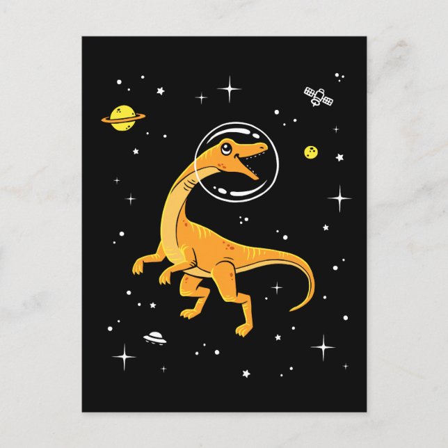 Postal Rinocerontes De Velociraptor Amarillo Y Naranja En (Anverso)