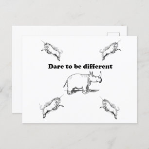 Postal Rinocerontes entre los unicornios se atreven a ser
