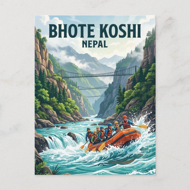 Postal Río Bhote Koshi Nepal (Anverso)