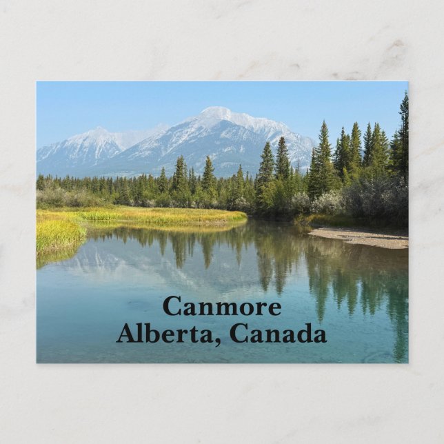 Postal Río Bow en Canmore Canadá (Anverso)