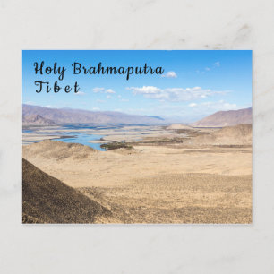 Postal río Brahmaputra y paisaje desértico -Tibet