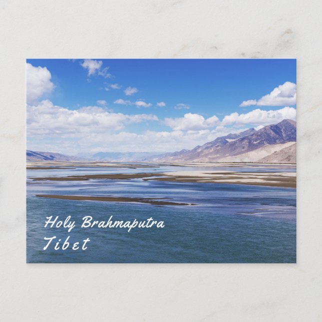 Postal Río Brahmaputra y paisaje montañoso - Tíbet (Anverso)