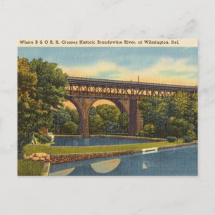 Postal Río Brandywine vintage, Wilmington Delaware