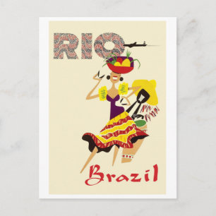 Postal Río, Brasil, bailarín brasileño con baterista