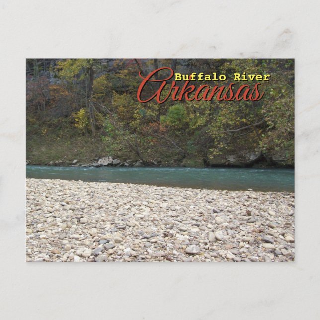 Postal Río Búfalo, Arkansas, fotografía de viaje (Anverso)