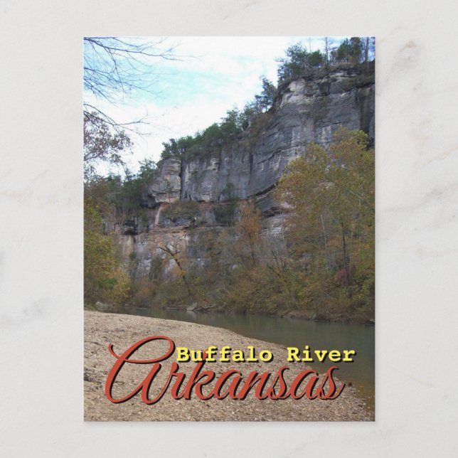 Postal Río Búfalo, Arkansas, fotografía de viaje (Anverso)