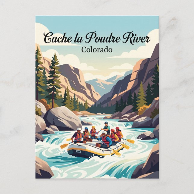 Postal Río Cache la Poudre Colorado, EE. UU. (Anverso)