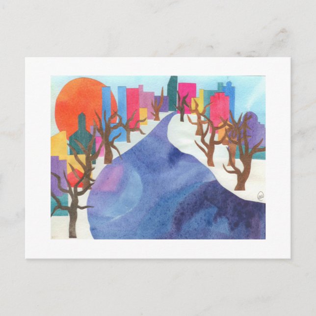 Postal Río Charles en invierno (Anverso)