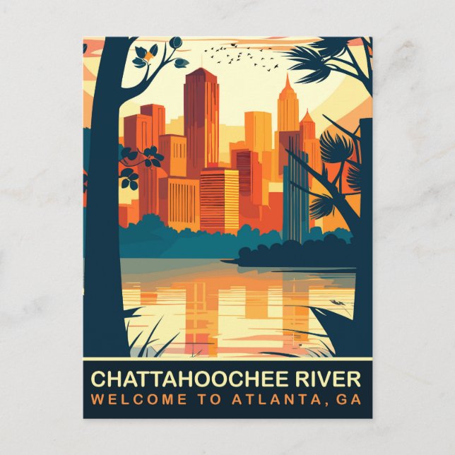 Postal Río Chattahoochee Atlanta, Georgia, Viajes (Anverso)